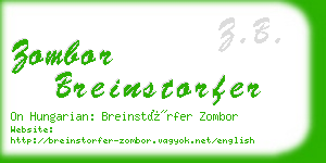 zombor breinstorfer business card
